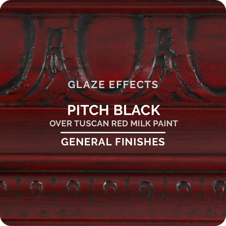 Pitch Black over Tuscan Red Milk Paint