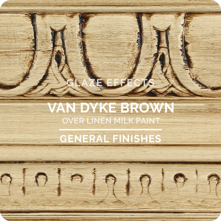 Van Dyke Brown Glaze Effects over Linen Milk Paint