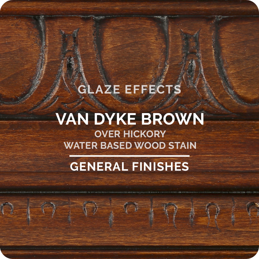 Van Dyke Brown Glaze Effects over Hickory Stain