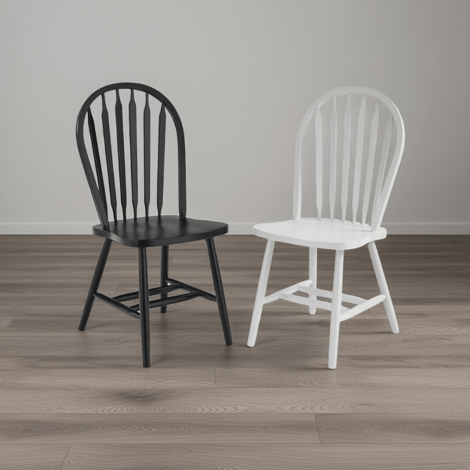 Windsor Arrowback Chair – 100% Solid Hardwood | Painted Black or White - Seeds & Sawdust