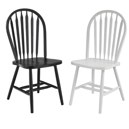 Windsor Arrowback Chair – 100% Solid Hardwood | Painted Black or White - Seeds & Sawdust