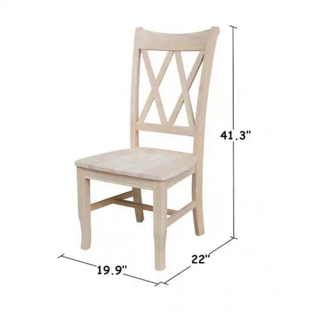 Wooden Double X Back Chair - Seeds & Sawdust