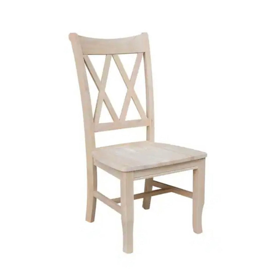 Double X-Back Dining Chairs (Set of 2) – Unfinished Solid Parawood